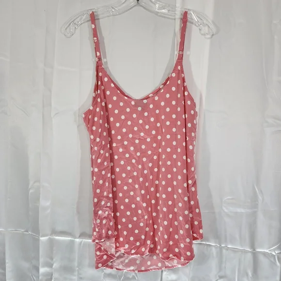 Torrid Size 1 Adjustable Straps Pink Polka Dot Women's Top - Picture 2 of 8